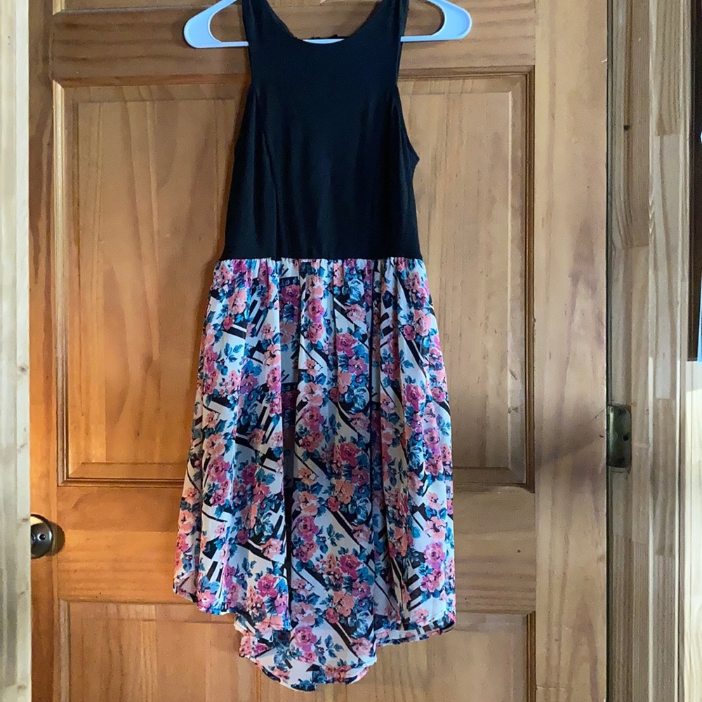 Black/floral tank dress